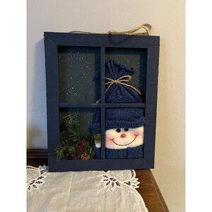 Snowman in Window Wall Hanging